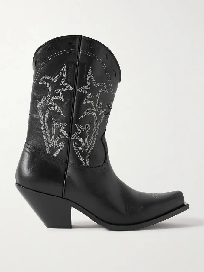 Swiss Cowboy Embroidered Leather Boots