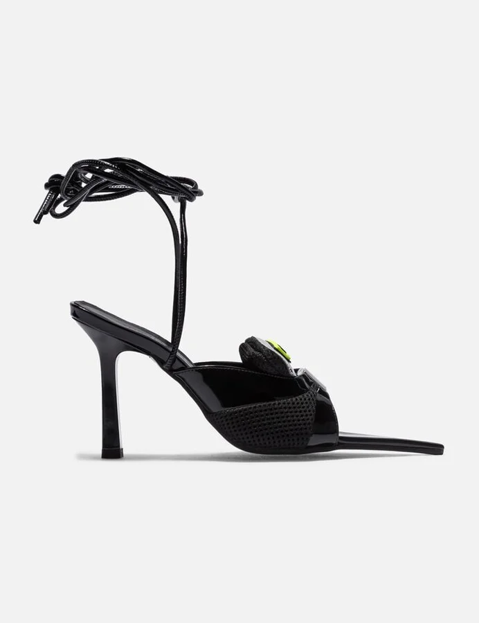 Sword Black Sandals With Ankle Straps