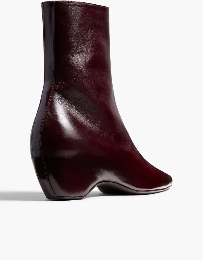 Sybil Ankle Boot in Bordeaux Glazed Leather - Image 3