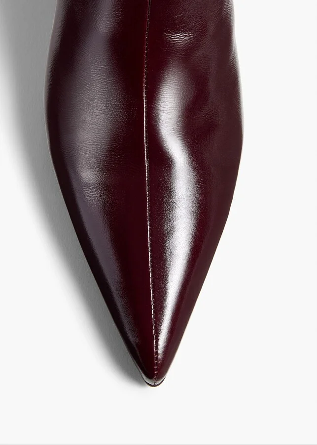 Sybil Ankle Boot in Bordeaux Glazed Leather - Image 4