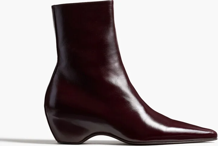 Sybil Ankle Boot in Bordeaux Glazed Leather