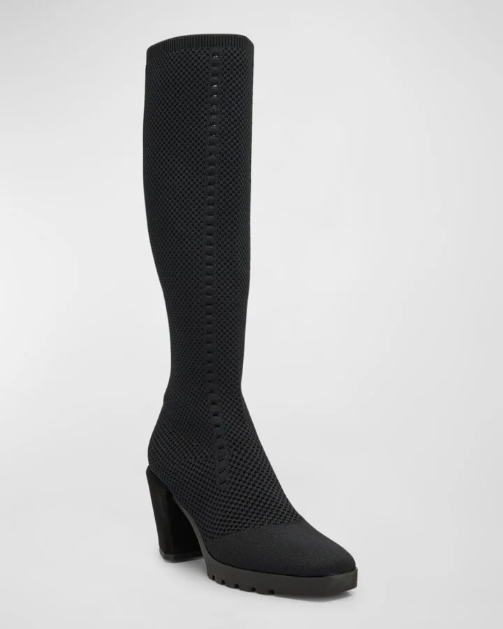 Syd Knee-High Stretch Knit Boots - Image 2