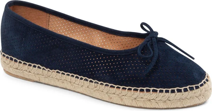 Navy Perforated Suede