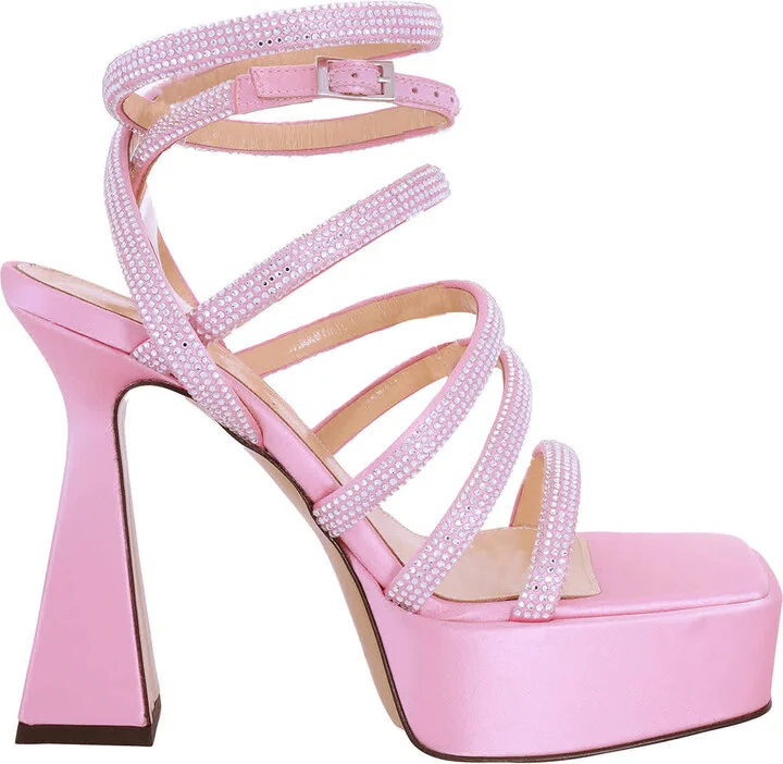 Sydney Pink Embellishe Platform Sandals