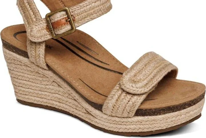 Sydney Quarter Strap Espadrille Wedge Sandal In Natural