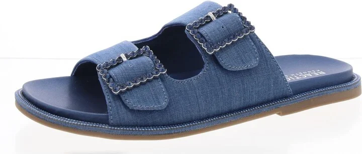 sydney Womens Slip On Buckle Slide Sandals