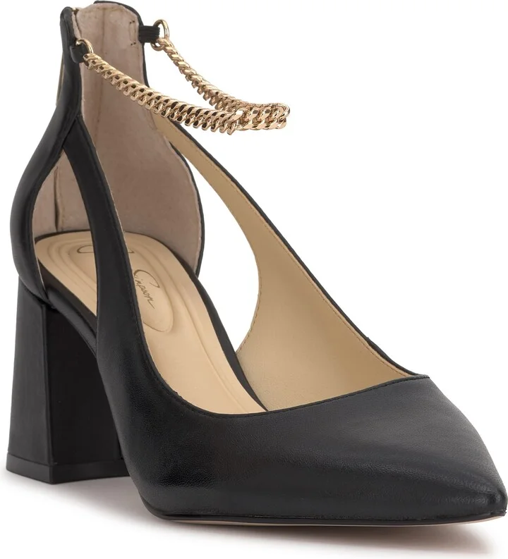 Sylan Chain Ankle Strap Pointed Toe Pump
