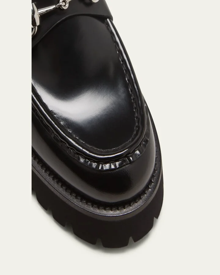 Sylke Leather Bit Loafers - Image 4