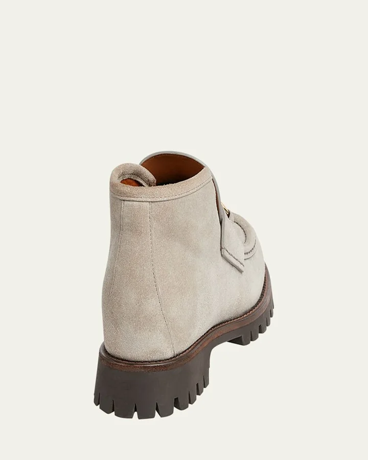 Sylke Suede Bit Moccasin Booties - Image 3