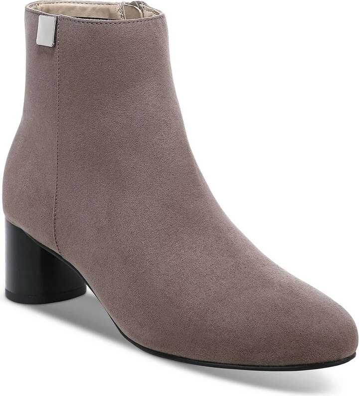 Sylus Womens Faux Suede Almond Toe Booties