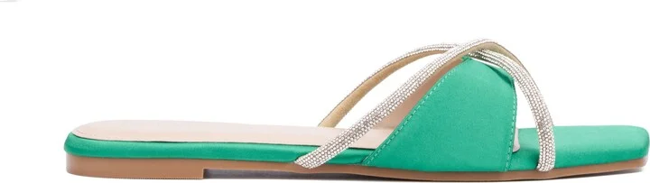 Sylvie Rhinestone Slide Sandal - Wide Width - Image 4