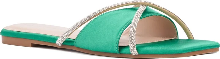 Sylvie Rhinestone Slide Sandal - Wide Width