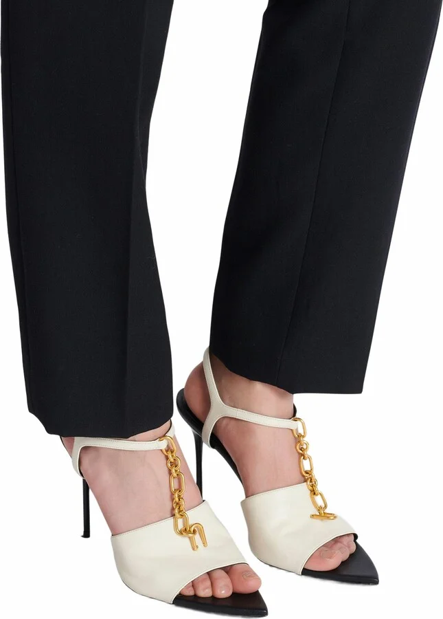 Sync Leather Sandals With Heel - Image 2