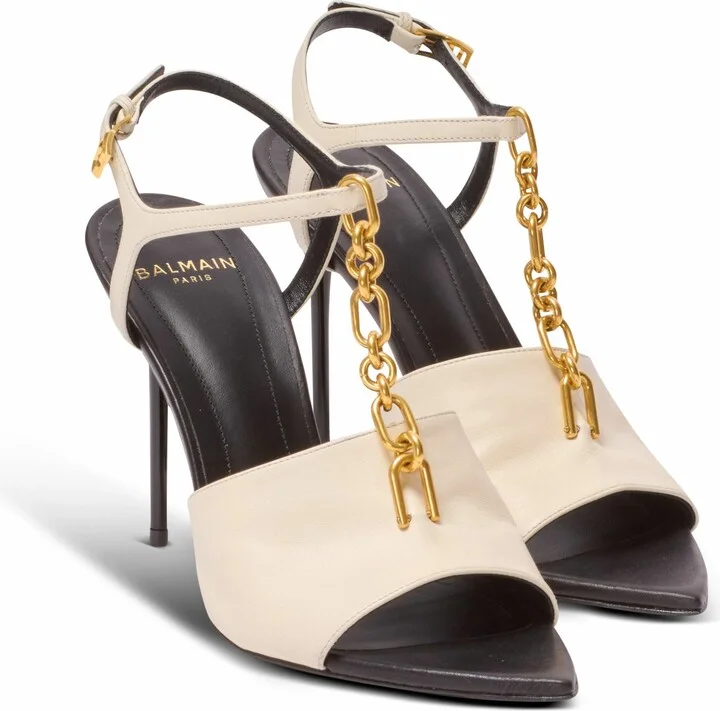 Sync Leather Sandals With Heel