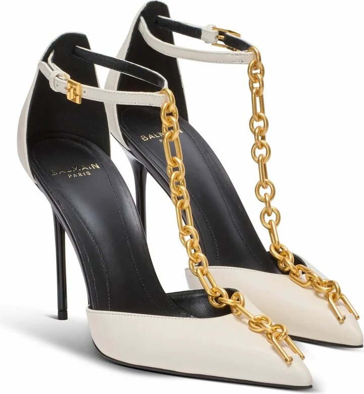 Sync Leather Stilettos With Pointed Toe