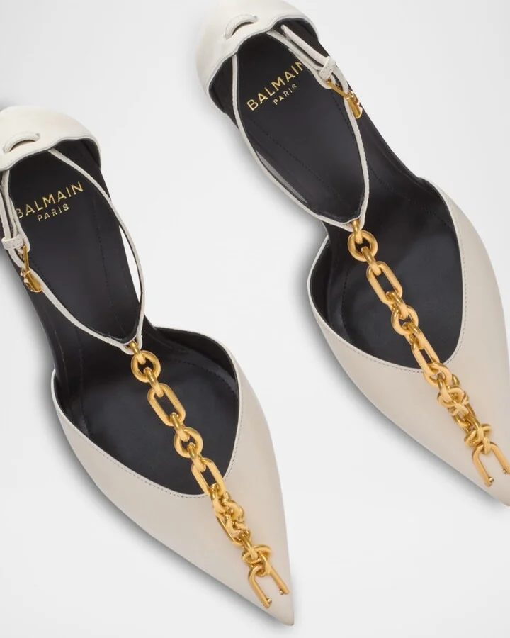 Sync Patent Leather Chain T-Strap Pumps - Image 4