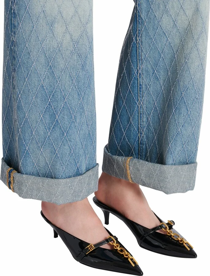 Sync Patent Leather Mules With Pointed Toe - Image 2