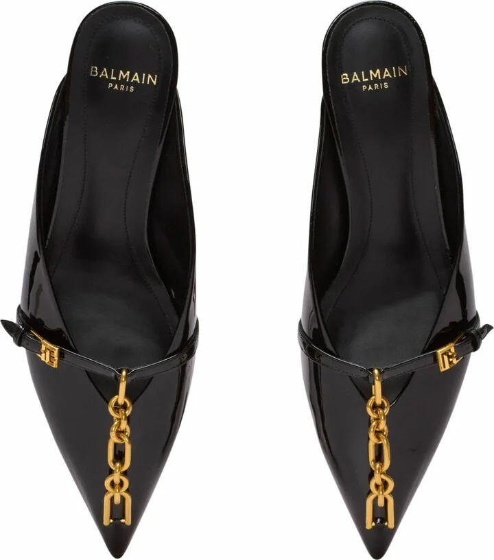 Sync Patent Leather Mules With Pointed Toe - Image 5