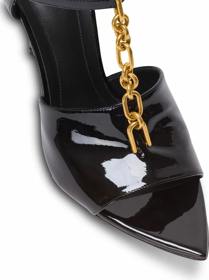 Sync Patent Leather Sandals With Heel - Image 5