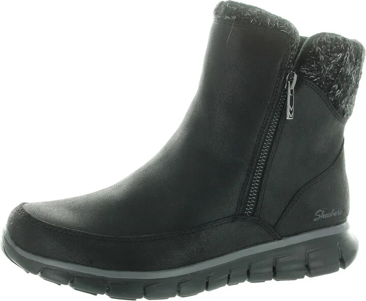 Synergy-Lovely Collab Womens Metallic Vegan Leather Winter & Snow Boots