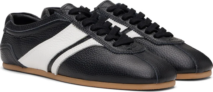 System Black Leather Sneakers - Image 4