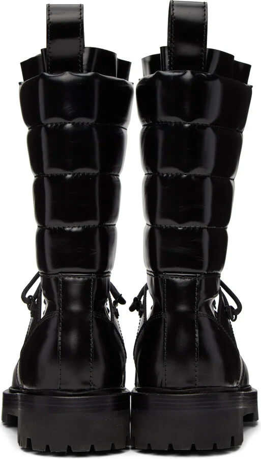 System Black Quilted Boots - Image 2
