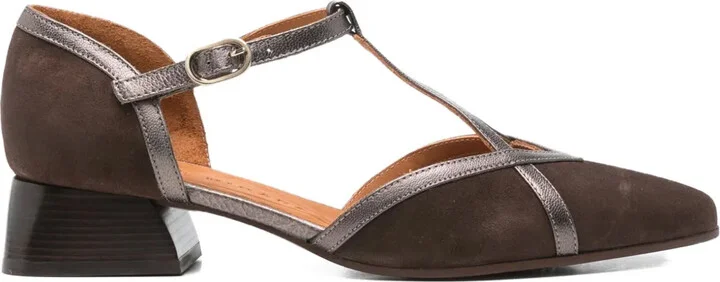 T-Bar Block-Heel Pumps