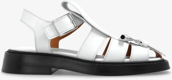 T-Bar Caged Leather Sandals