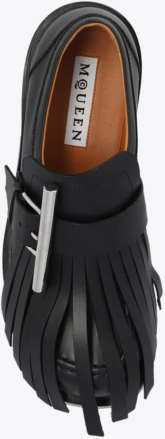 T-bar Fringe Leather Loafers - Image 3