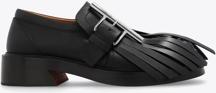 T-bar Fringe Leather Loafers