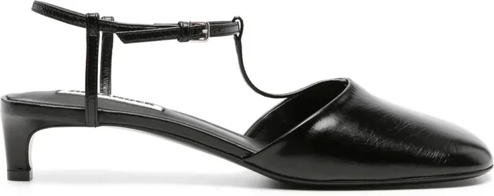 T-bar leather pumps