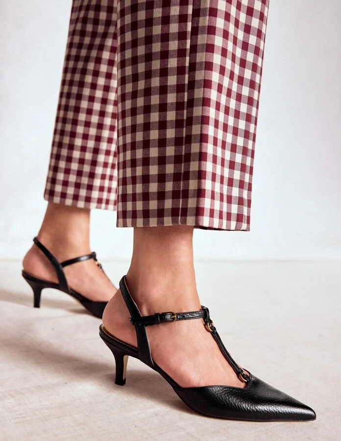 T-Bar Point Heels, Black - Image 2