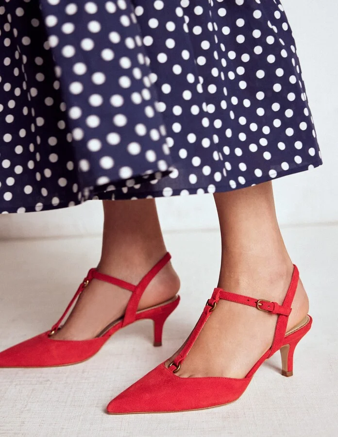 T-Bar Point Heels, Black - Image 3