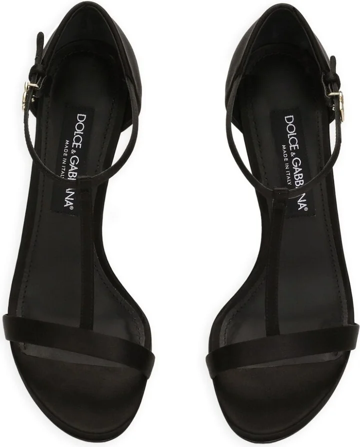 T-Bar Satin Sandals - Image 4