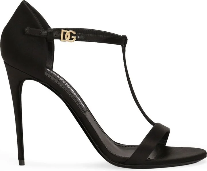 T-Bar Satin Sandals