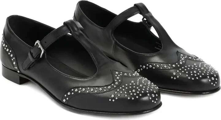 T-bar studded flat pumps - Image 2