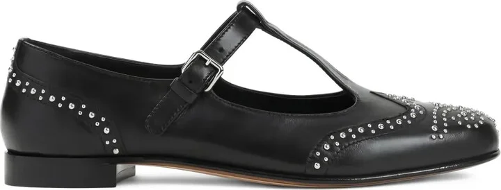 T-bar studded flat pumps