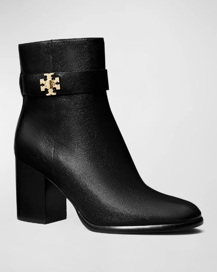 T-Lock Heeled Leather Ankle Boots - Image 2