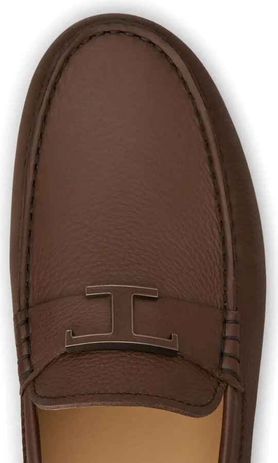 T logo leather loafers - Image 5