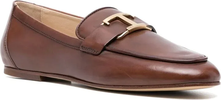 T-logo leather loafers - Image 2