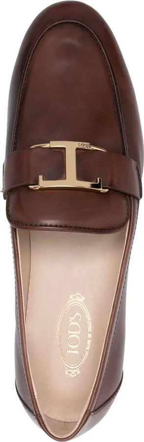 T-logo leather loafers - Image 4