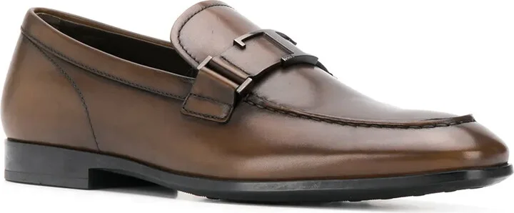 T logo leather loafers - Image 2