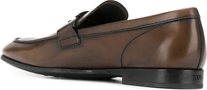 T logo leather loafers - Image 3