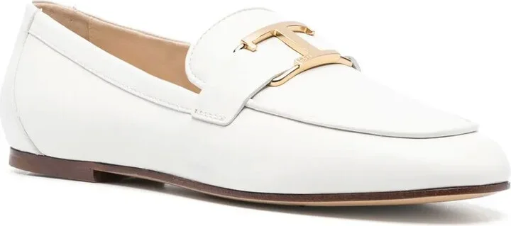 T-logo leather loafers - Image 2