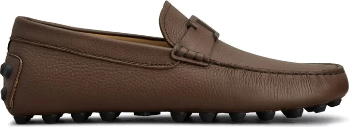 T logo leather loafers