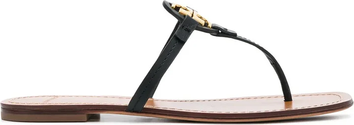 T-medallion flat sandals