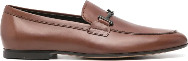 T Ring leather loafers