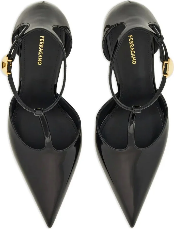 T-strap 85mm patent leather pumps - Image 4