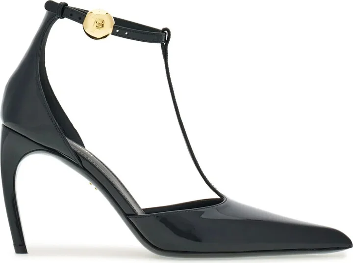 T-strap 85mm patent leather pumps