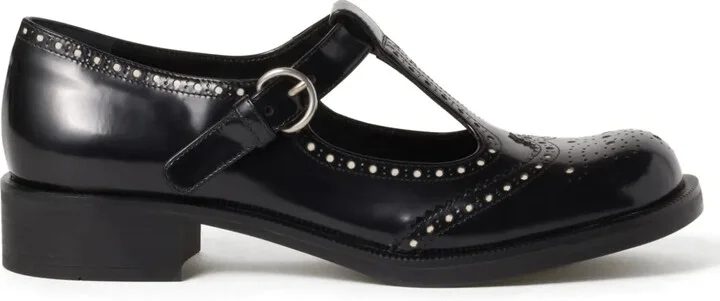 T-strap brogue shoes